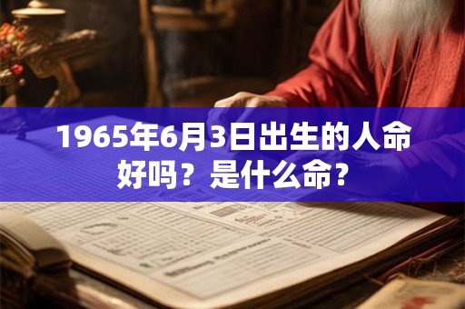 1965年6月3日出生的人命好吗？是什么命？