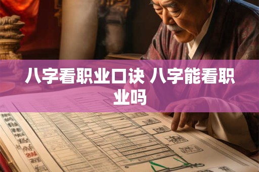 八字看职业口诀 八字能看职业吗