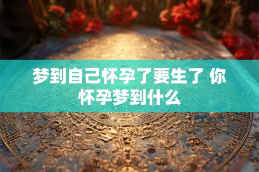 梦到自己怀孕了要生了 你怀孕梦到什么