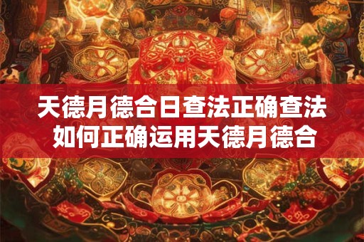 天德月德合日查法正确查法 如何正确运用天德月德合日查法