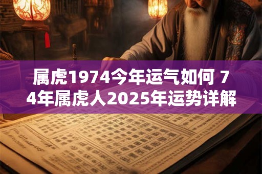 属虎1974今年运气如何 74年属虎人2025年运势详解