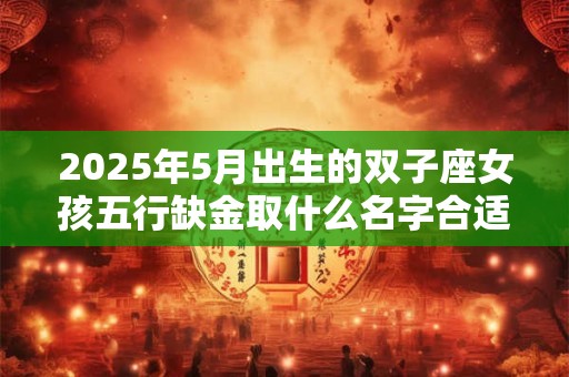 2025年5月出生的双子座女孩五行缺金取什么名字合适？