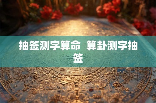 抽签测字算命  算卦测字抽签
