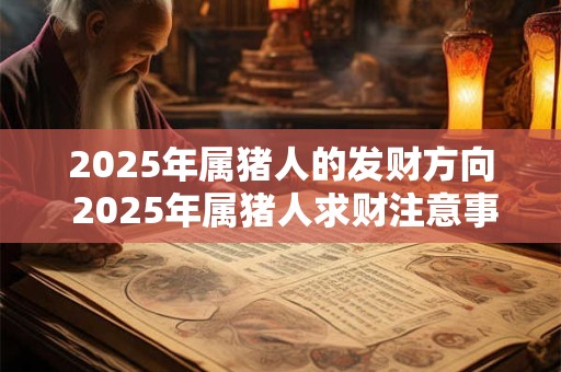 2025年属猪人的发财方向 2025年属猪人求财注意事项