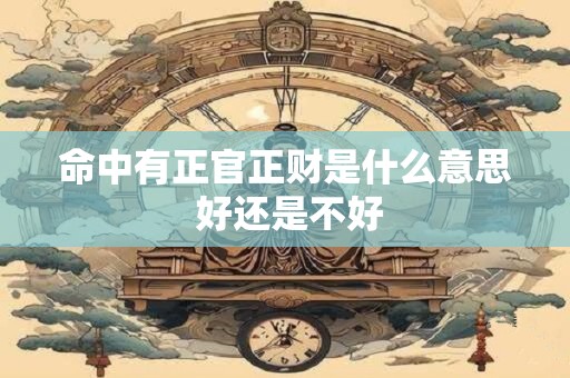 命中有正官正财是什么意思 好还是不好