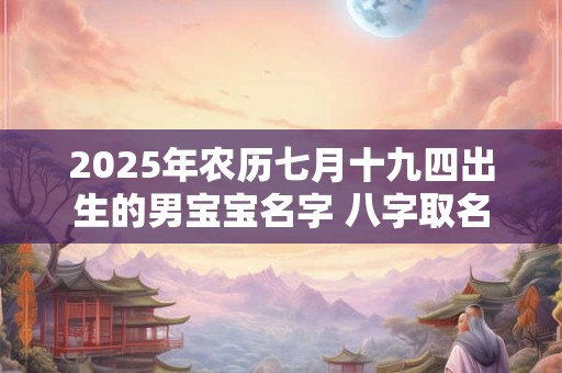 2025年农历七月十九四出生的男宝宝名字 八字取名