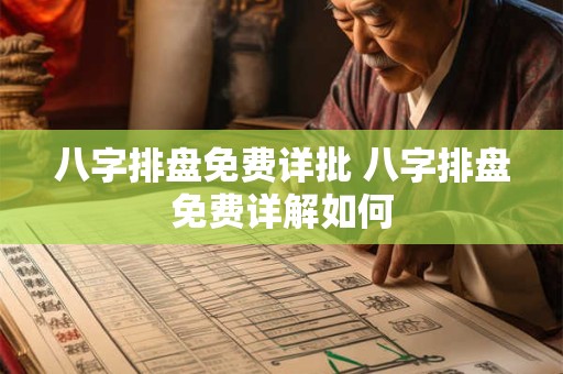 八字排盘免费详批 八字排盘免费详解如何