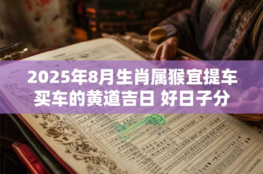 2025年8月生肖属猴宜提车买车的黄道吉日 好日子分析