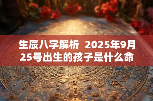 生辰八字解析  2025年9月25号出生的孩子是什么命