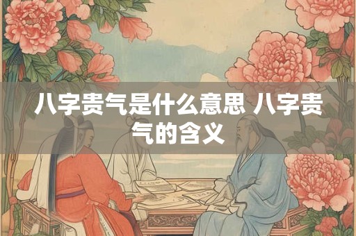 八字贵气是什么意思 八字贵气的含义