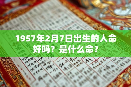 1957年2月7日出生的人命好吗？是什么命？