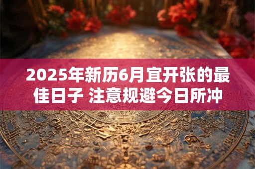 2025年新历6月宜开张的最佳日子 注意规避今日所冲