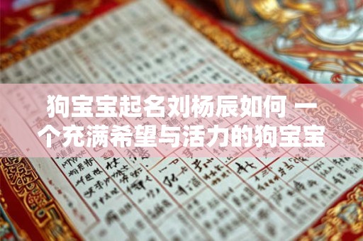 狗宝宝起名刘杨辰如何 一个充满希望与活力的狗宝宝名字