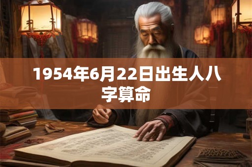 1954年6月22日出生人八字算命