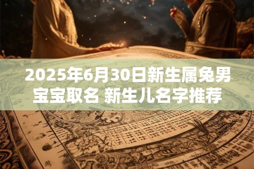 2025年6月30日新生属兔男宝宝取名 新生儿名字推荐