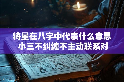 将星在八字中代表什么意思 小三不纠缠不主动联系对方 将星在八字中代表什么意思 小三不纠缠不主动联系对方