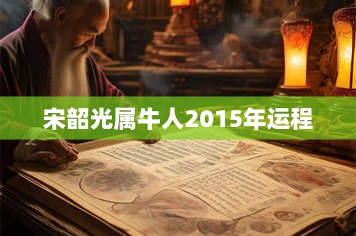 宋韶光属牛人2015年运程