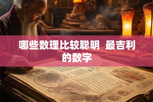 哪些数理比较聪明  最吉利的数字