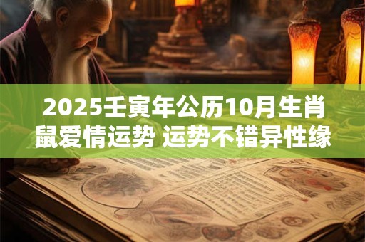 2025壬寅年公历10月生肖鼠爱情运势 运势不错异性缘佳
