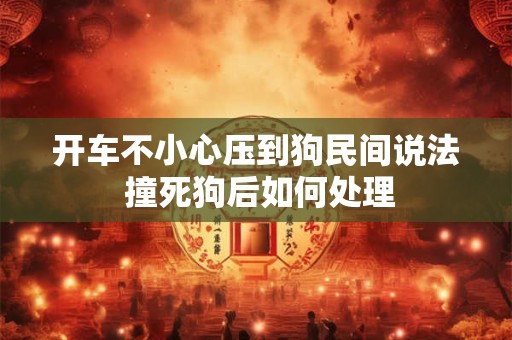 开车不小心压到狗民间说法 撞死狗后如何处理