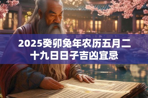 2025癸卯兔年农历五月二十九日日子吉凶宜忌 2025癸卯兔年农历五月二十九日日子吉凶宜忌