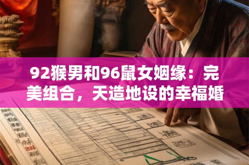 92猴男和96鼠女姻缘：完美组合，天造地设的幸福婚姻