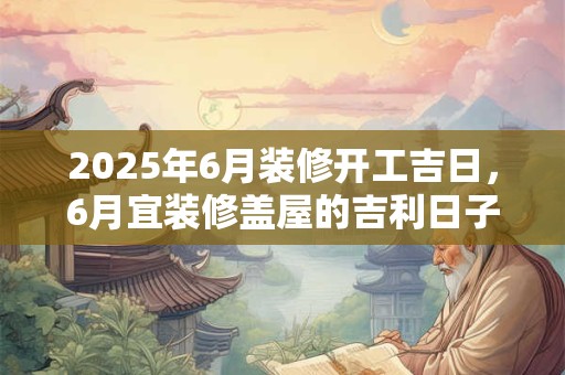 2025年6月装修开工吉日，6月宜装修盖屋的吉利日子