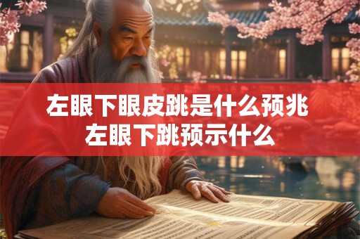 左眼下眼皮跳是什么预兆 左眼下跳预示什么
