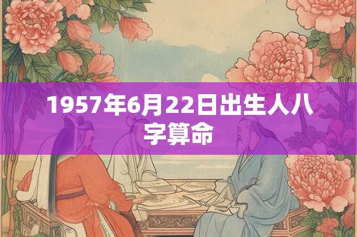 1957年6月22日出生人八字算命