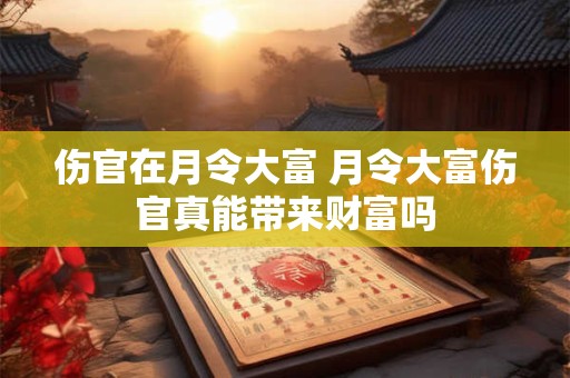 伤官在月令大富 月令大富伤官真能带来财富吗