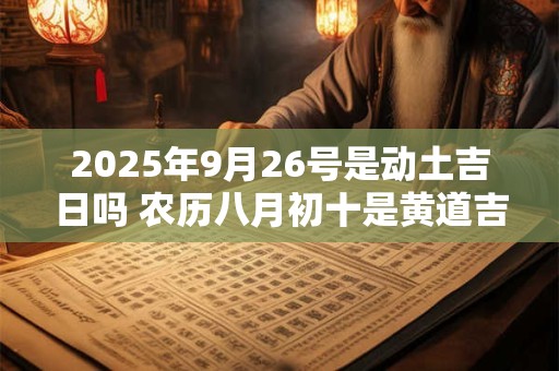 2025年9月26号是动土吉日吗 农历八月初十是黄道吉日吗