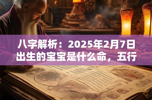 八字解析：2025年2月7日出生的宝宝是什么命，五行缺什么