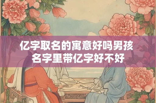 亿字取名的寓意好吗男孩 名字里带亿字好不好