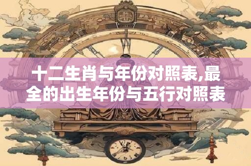 十二生肖与年份对照表,最全的出生年份与五行对照表