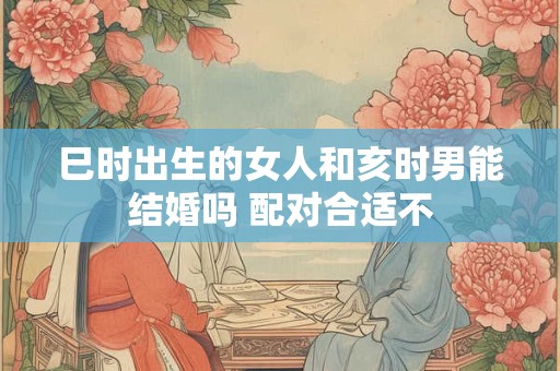 巳时出生的女人和亥时男能结婚吗 配对合适不