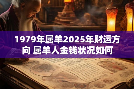 1979年属羊2025年财运方向 属羊人金钱状况如何