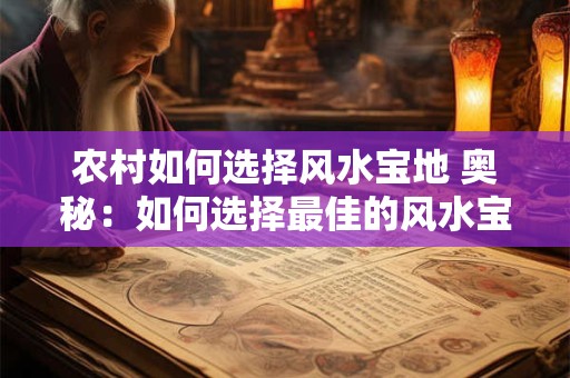农村如何选择风水宝地 奥秘：如何选择最佳的风水宝地