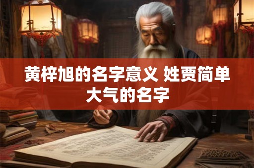 黄梓旭的名字意义 姓贾简单大气的名字