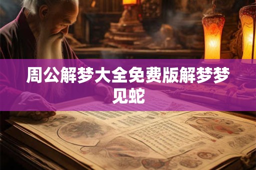 周公解梦大全免费版解梦梦见蛇