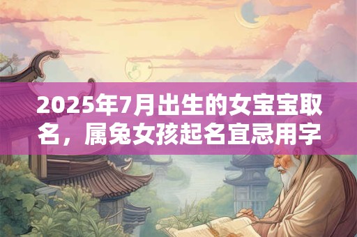 2025年7月出生的女宝宝取名，属兔女孩起名宜忌用字分析
