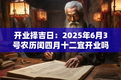 开业择吉日：2025年6月3号农历闰四月十二宜开业吗