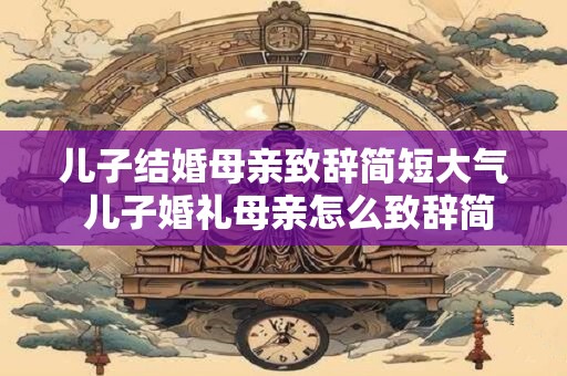 儿子结婚母亲致辞简短大气 儿子婚礼母亲怎么致辞简短大气