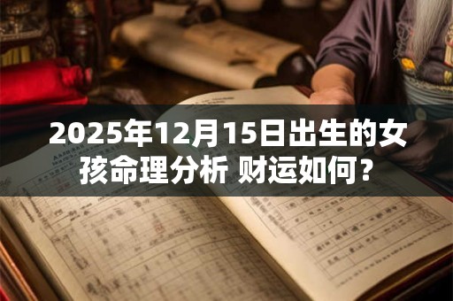2025年12月15日出生的女孩命理分析 财运如何？
