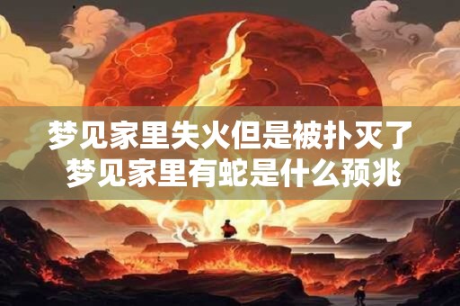 梦见家里失火但是被扑灭了 梦见家里有蛇是什么预兆女性 梦见家里失火但是被扑灭了 梦见家里有蛇是什么预兆女性
