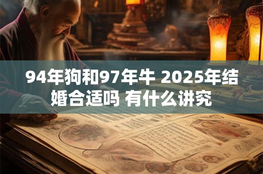 94年狗和97年牛 2025年结婚合适吗 有什么讲究