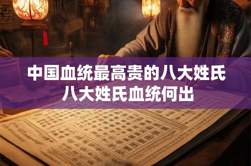 中国血统最高贵的八大姓氏 八大姓氏血统何出