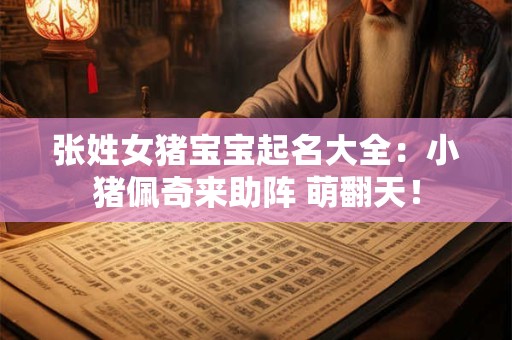 张姓女猪宝宝起名大全：小猪佩奇来助阵 萌翻天！