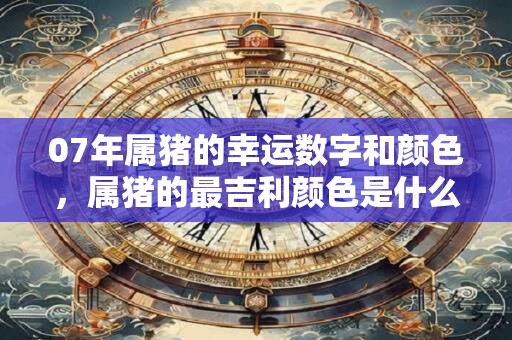 07年属猪的幸运数字和颜色，属猪的最吉利颜色是什么