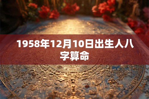 1958年12月10日出生人八字算命