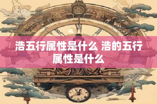 浩五行属性是什么 浩的五行属性是什么